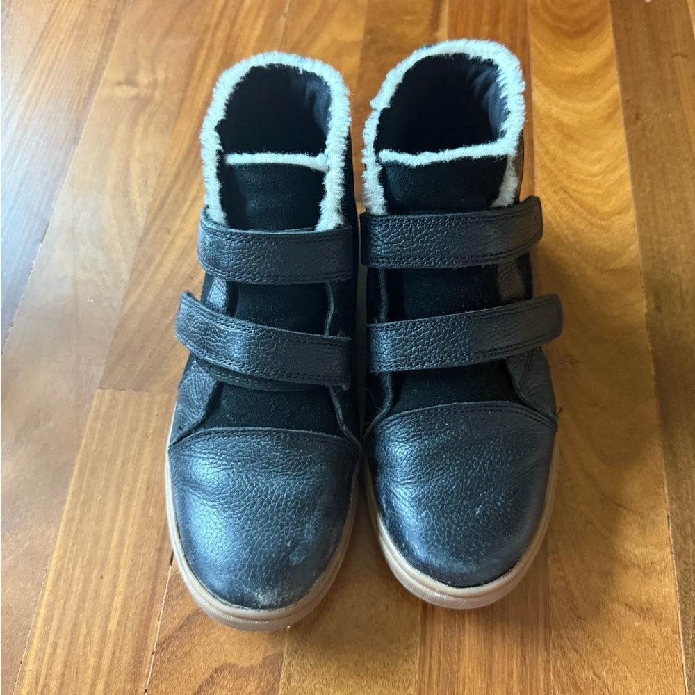 UGG Kids Black Boots with Triple Straps